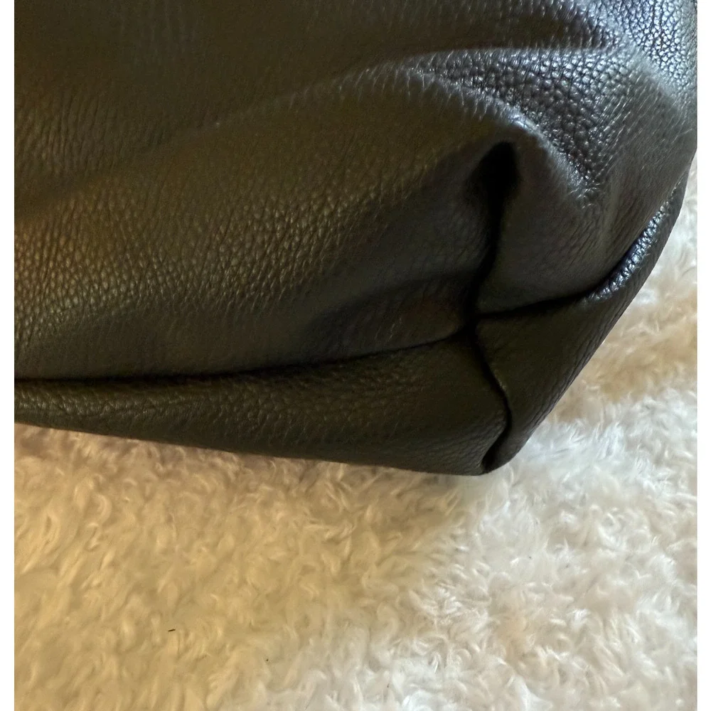 Vintage G.H. Bass Pebbled Leather Purse Dark Green Slouchy Crossbody Adj Strap